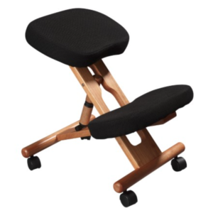 Chaise suédoise pour dos droit sur roulettes en bois Jobri / Siège de bureau pour mal de dos ergonomique